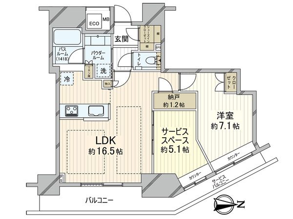 ジークレフ新神戸タワー 間取図(平面図)