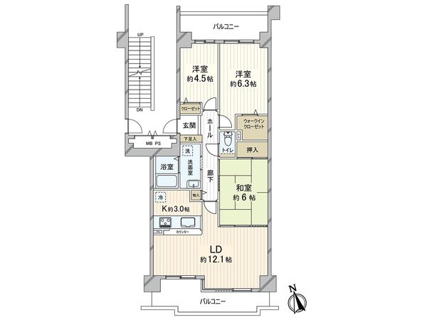 西舞子パーク・ホームズ四号棟 間取図(平面図)