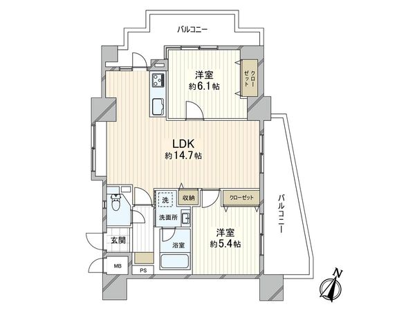 サンシャイン中山手 間取図(平面図) サンシャイン中山手 間取図(平面図)