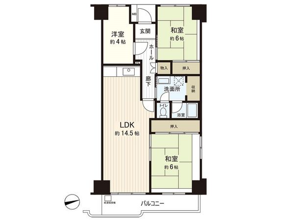 ポートアイランド住宅 45号棟 間取図(平面図)