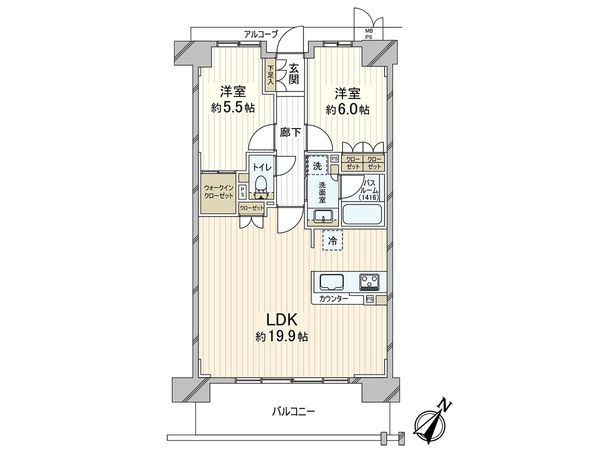 ワコーレシティKOBE湊川公園 間取図(平面図) 間取図(平面図)