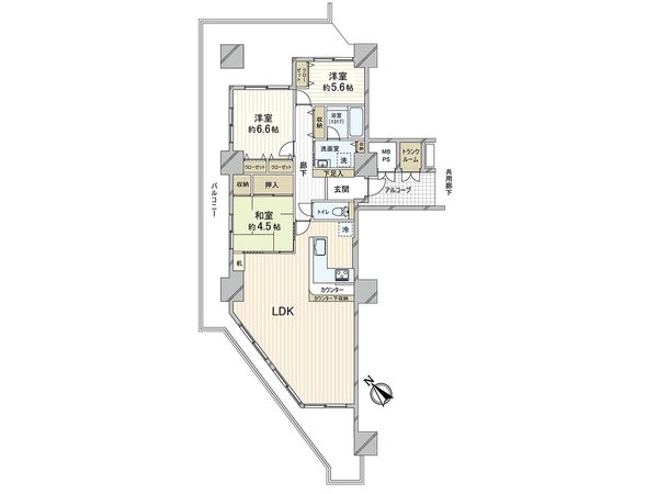 キャナルタウン中央 間取図(平面図)