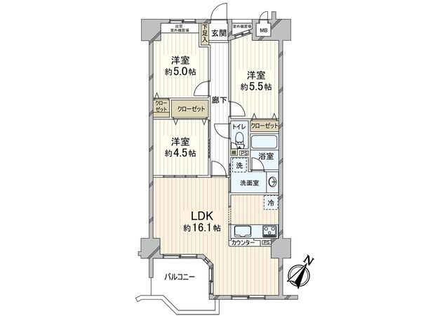藤和シティホームズ三宮 間取図(平面図)