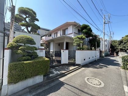 渋谷区広尾3丁目 古家付土地 前面道路含む外観