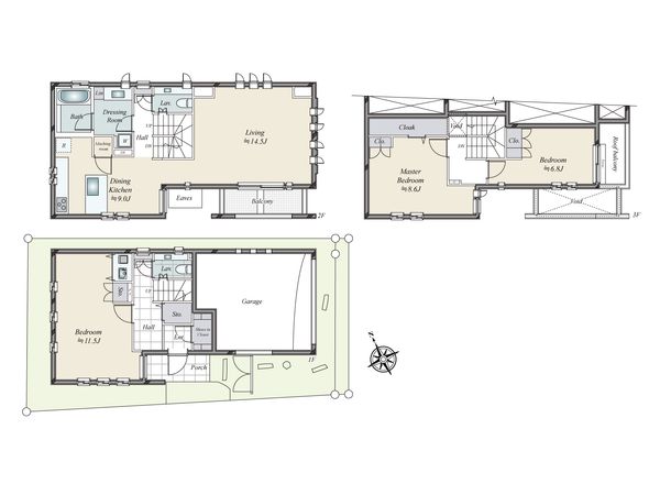 港区西麻布2丁目 戸建 間取図(平面図) 間取図(平面図)