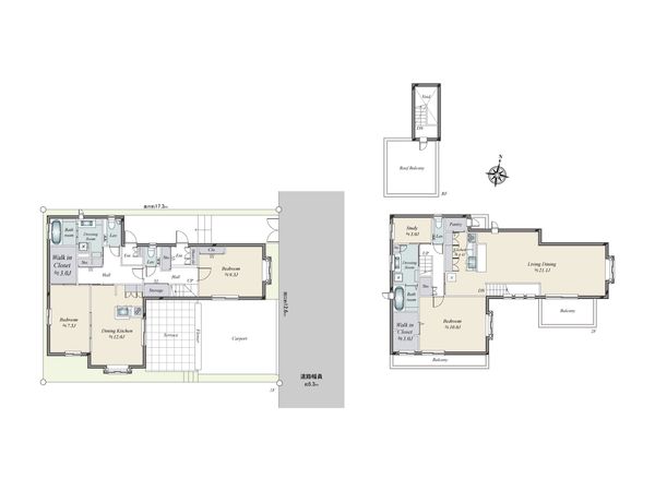 柿の木坂1丁目戸建て 間取図(平面図) 柿の木坂1丁目戸建て 間取図(平面図)