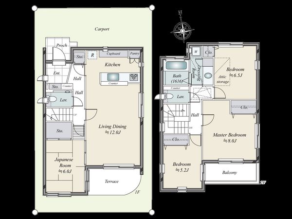 世田谷区弦巻2丁目 戸建 間取図(平面図) 世田谷区弦巻2丁目 戸建 間取図(平面図)