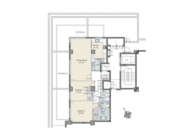 東急ドエルプレステージ赤坂氷川町 間取図(平面図)