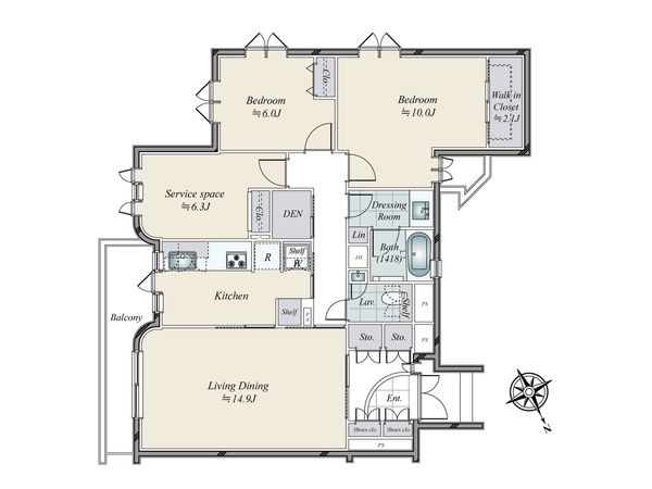 ファミリオン元麻布 間取図(平面図) 間取図(平面図)