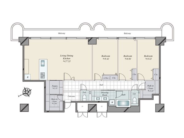 アークタワーズ ウエスト 間取図(平面図) アークタワーズ ウエスト 間取図(平面図)