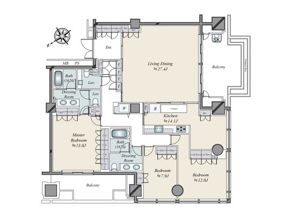 アークヒルズ仙石山森タワー 間取図(平面図)
