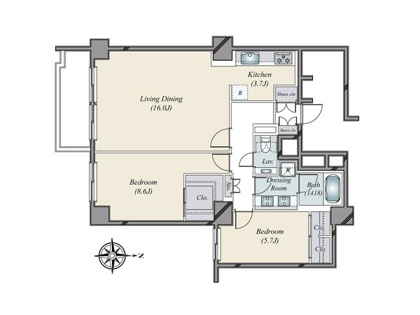 広尾ガーデンヒルズ ノースヒルO棟 間取図(平面図) 間取図(平面図)