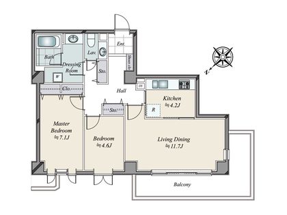 広尾ガーデンヒルズ イーストヒルA棟 間取図(平面図)