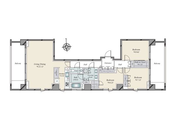 広尾ガーデンフォレスト B棟 間取図(平面図)