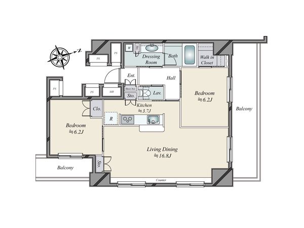 グランスイート虎ノ門 間取図(平面図)