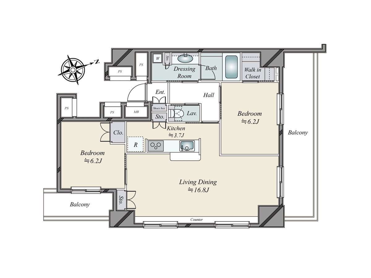 グランスイート虎ノ門 間取図(平面図) 間取図(平面図)