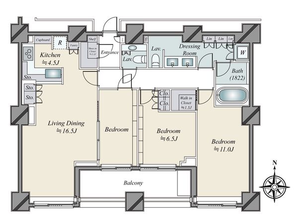 広尾ガーデンフォレスト A棟 間取図(平面図)