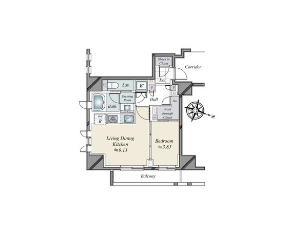 ピアース麻布十番 間取図(平面図)