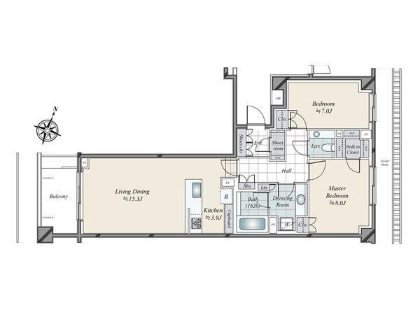センチュリーフォレスト E棟 間取図(平面図) センチュリーフォレスト E棟 間取図(平面図)