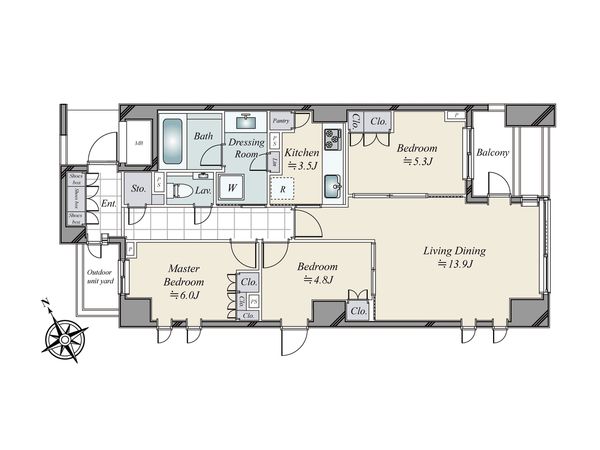 プラウド恵比寿 間取図(平面図) 間取図(平面図)