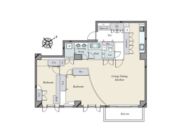 広尾ガーデンヒルズ イーストヒルB棟 間取図(平面図)