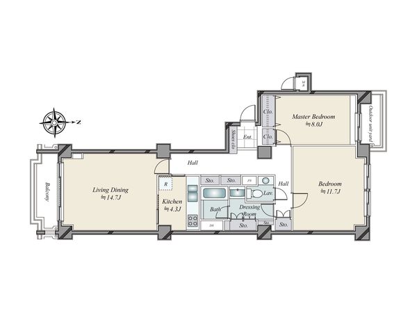 広尾ガーデンヒルズ ノースヒルN棟 間取図(平面図)