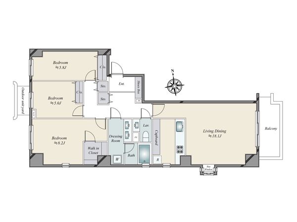 広尾ガーデンヒルズ ウエストヒルK棟 間取図(平面図) 広尾ガーデンヒルズ ウエストヒルK棟 間取図(平面図)