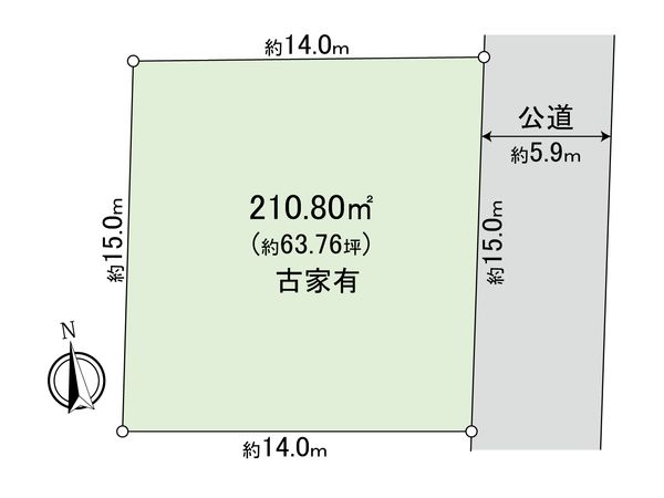 小倉台6丁目土地(古家有) 区画図