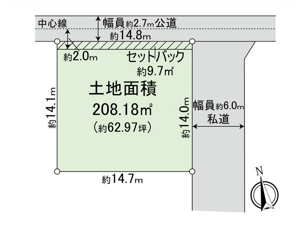 村田町土地(古家有) 区画図