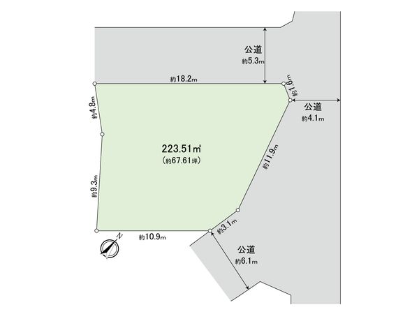 松ケ丘町土地(古家有) 区画図 松ケ丘町土地(古家有) 区画図
