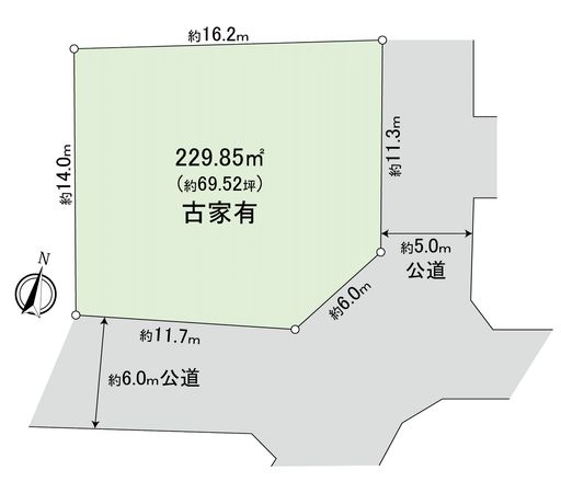 大宮台1丁目土地(古家有) 区画図 大宮台1丁目土地(古家有) 区画図