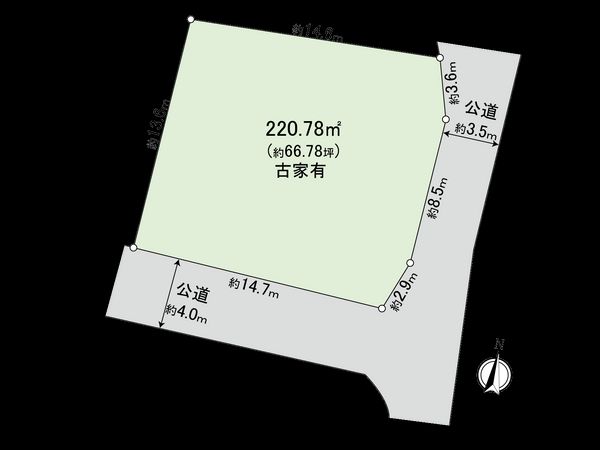 矢作町土地(古家有) 区画図 矢作町土地(古家有) 区画図