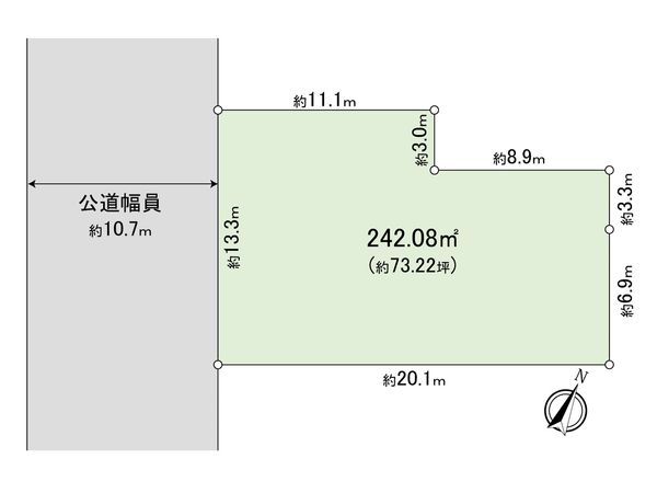 千葉寺町土地 古家有(店舗付住宅) 区画図