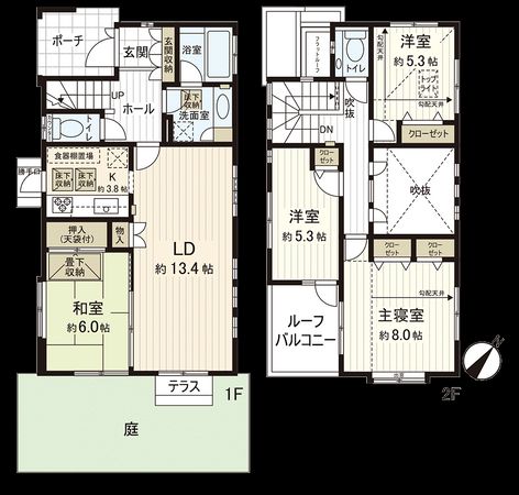 幸町1丁目戸建 間取図(平面図) 幸町1丁目戸建 間取図(平面図)