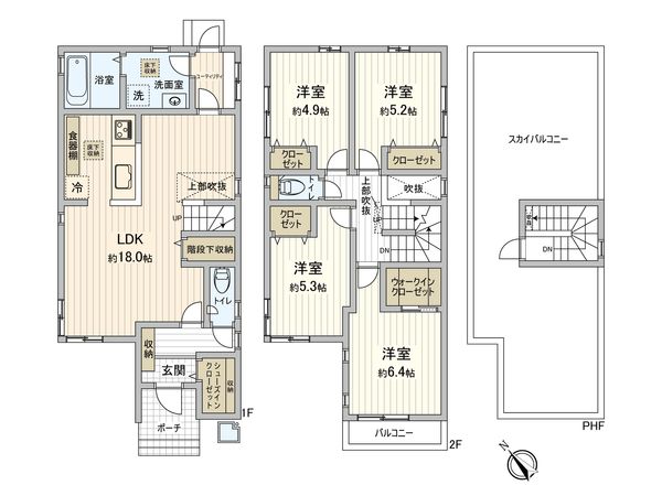 市原市八幡 新築戸建 間取図(平面図) 間取図(平面図)