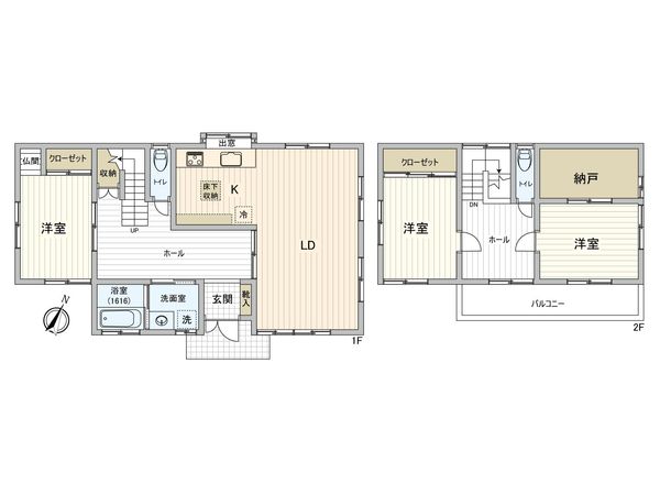 小倉台3丁目 戸建 間取図(平面図)
