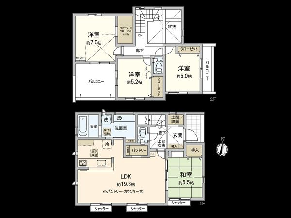 星久喜町新築戸建3号棟 間取図(平面図)