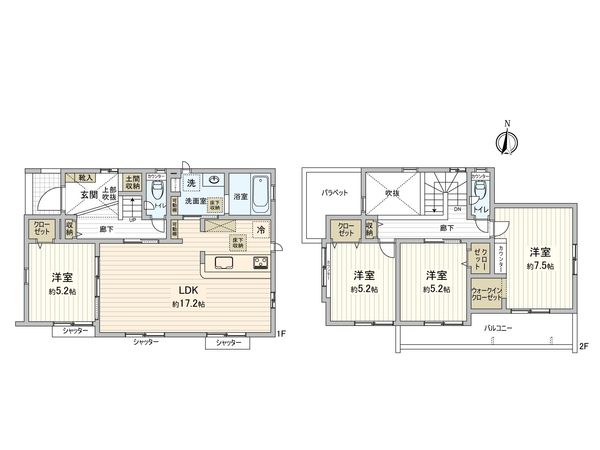 辰巳台東5丁目 新築戸建 間取図(平面図) 辰巳台東5丁目 新築戸建 間取図(平面図)