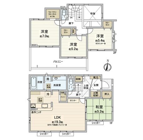星久喜町新築戸建1号棟 間取図(平面図)