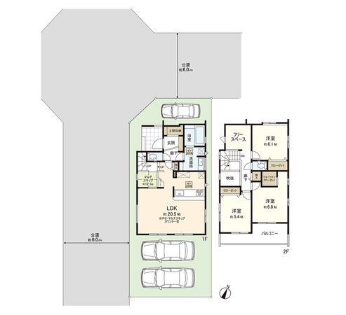おゆみ野5丁目新築戸建 1号棟 間取図(平面図) おゆみ野5丁目新築戸建 1号棟 間取図(平面図)