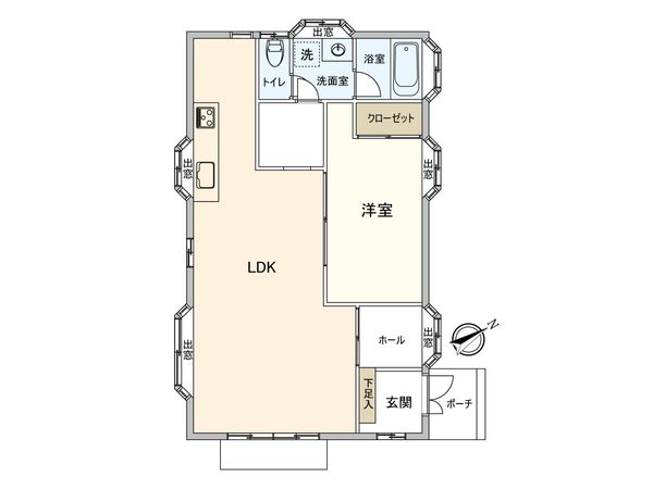 小倉町平屋建 間取図(平面図) 小倉町平屋建 間取図(平面図)