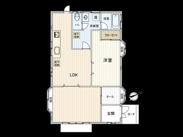 小倉町平屋建 間取図(平面図) 小倉町平屋建 間取図(平面図)