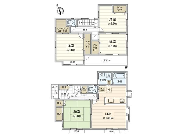 白旗3丁目 戸建 間取図(平面図) 白旗3丁目 戸建 間取図(平面図)
