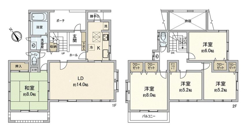 季美の森南2丁目 戸建 間取図(平面図) 季美の森南2丁目 戸建 間取図(平面図)