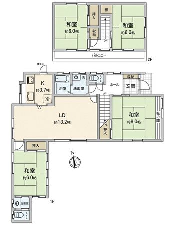 久保田 浜宿団地戸建 間取図(平面図)