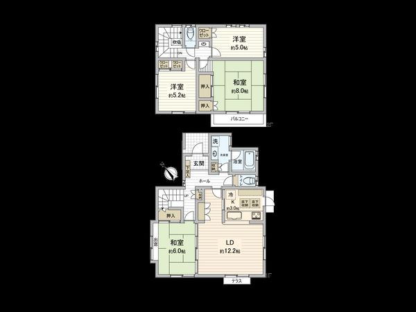 五井西2丁目 戸建 間取図(平面図)