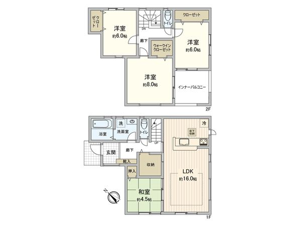 祐光1丁目新築戸建 間取図(平面図) 祐光1丁目新築戸建 間取図(平面図)