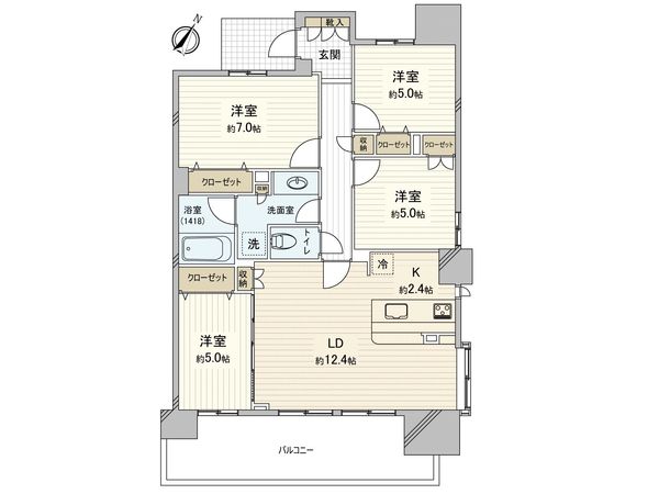 サングランデ千葉みなと 間取図(平面図) サングランデ千葉みなと 間取図(平面図)