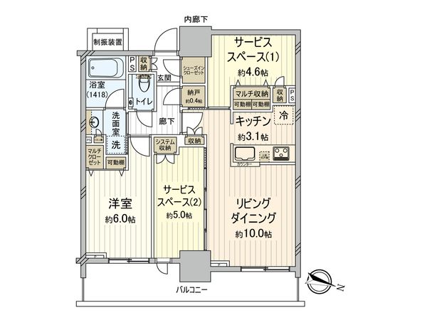 エクセレントザタワー 間取図(平面図)