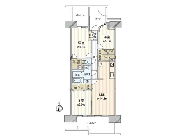 エステ・スクエア青葉の森 三番館 間取図(平面図) エステ・スクエア青葉の森 三番館 間取図(平面図)